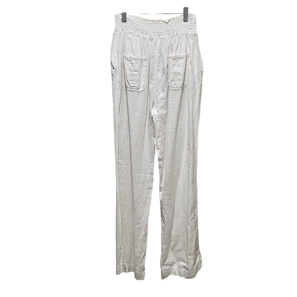 Ci Sono Smocked Waist Linen Blend Pants White Women’s Large - Picture 8 of 8